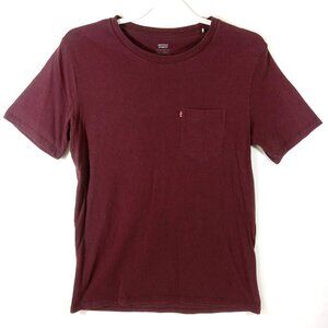 Levi's Short Sleeve Shirt Men's Small Maroon